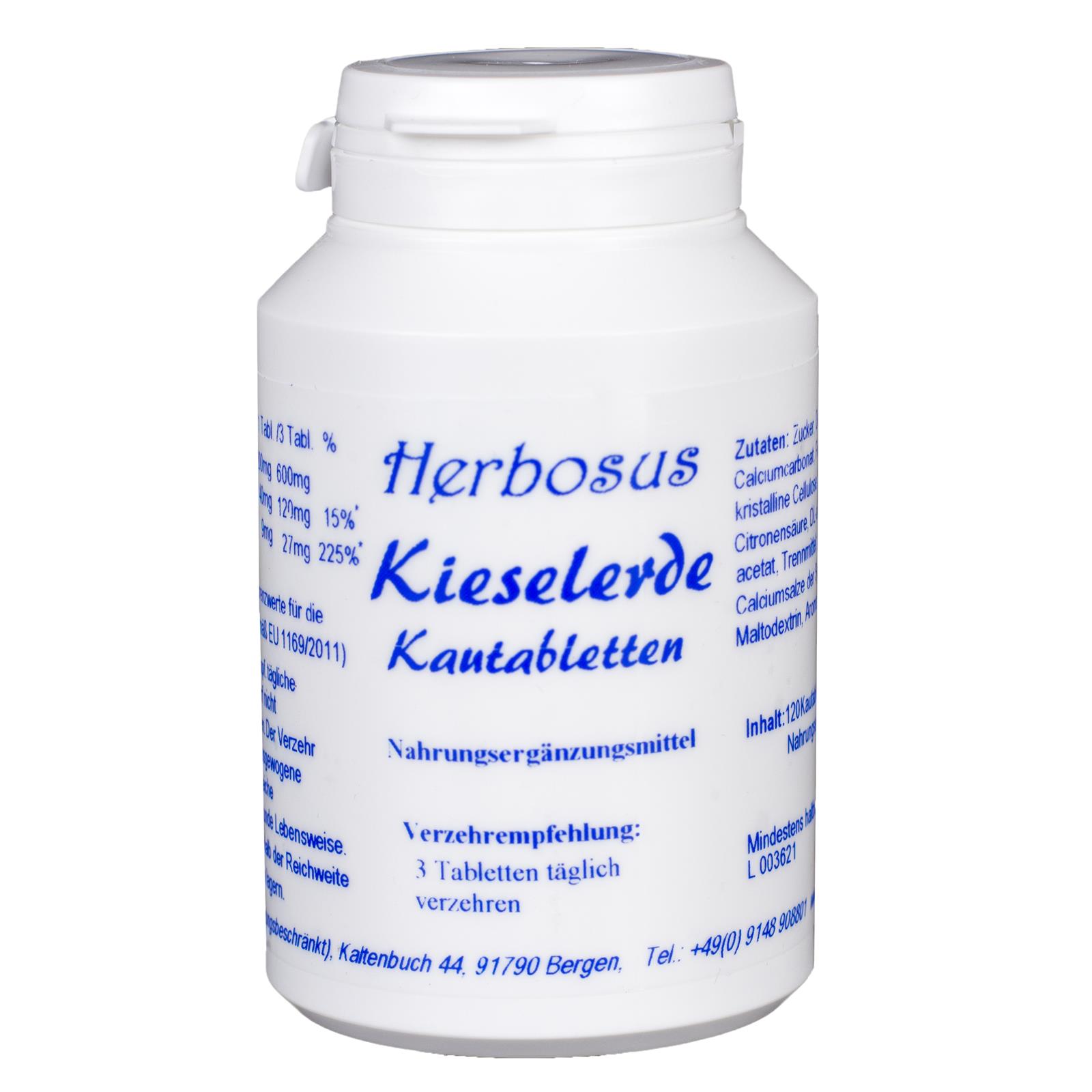 Kieselerde Kautabletten von Herbosus