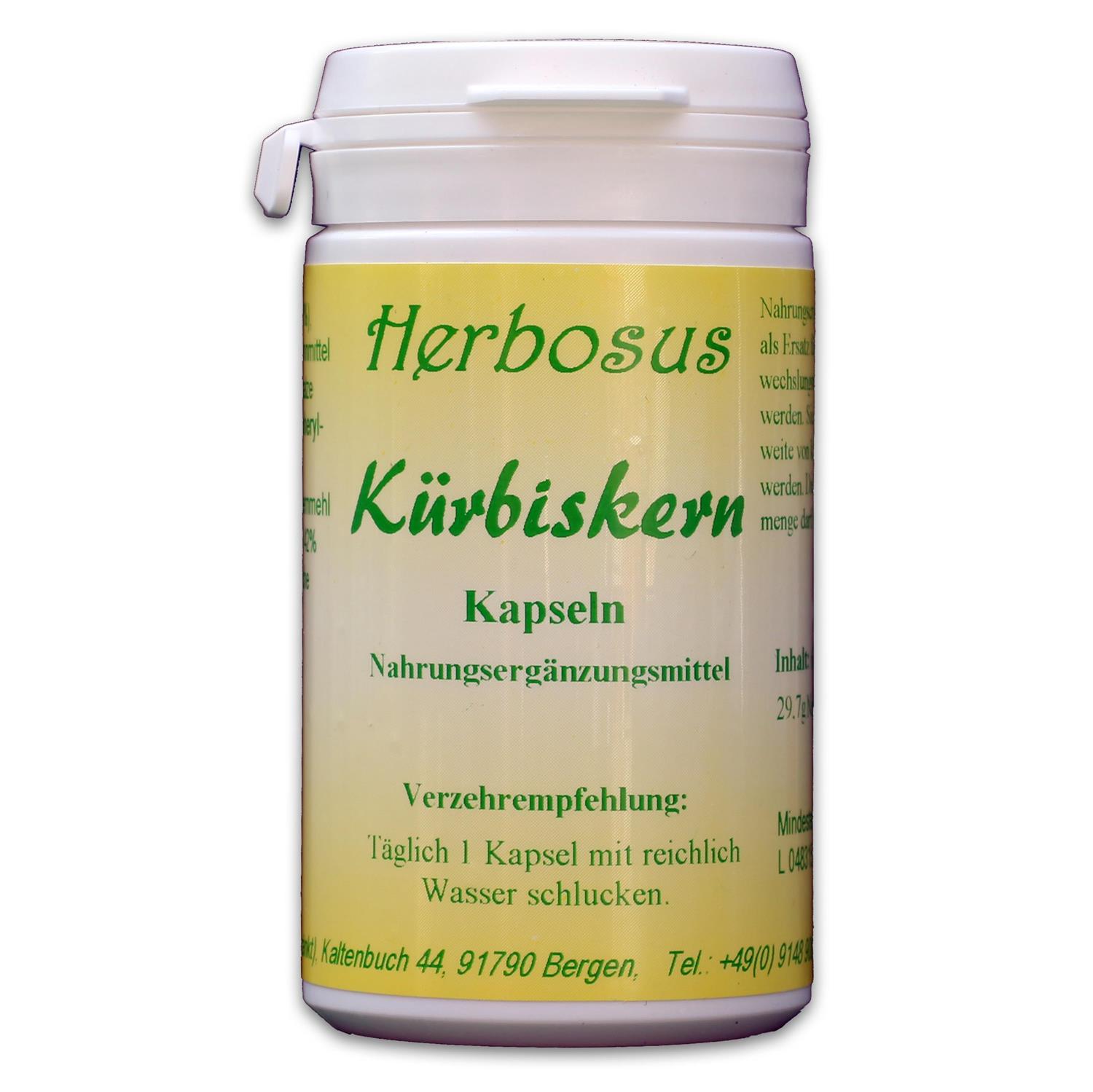 Kürbiskern Kapseln von Herbosus